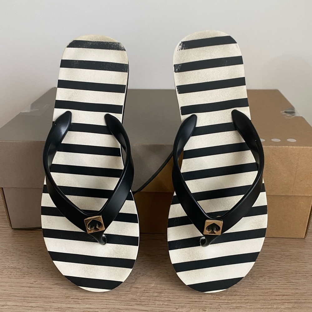 Kate Spade ♠️ Black/White Women Slide Slippers - SZ 5-6